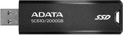 External SSD|ADATA|SC610|2TB|USB 3.2|Write speed 500 MBytes/sec|Read speed 550 MBytes/sec|SC610-2000G-CBK/RD