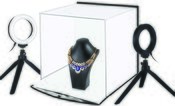 Photo box with a set of ring lamps, 30x30x30cm