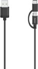 00200616 Micro-USB Cable, 2 in 1, incl. Adapter to USB-C, USB 2.0, 0.7