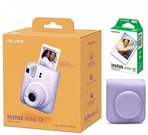 Мгновенная камера Fujifilm instax mini 12 LILAC PURPLE+instax mini glossy (10pl)+оригинальный чехол