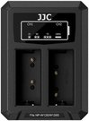 JJC Fuji DCH W126TC USB C Dual Battery Charger (voor Fuji NP W126 accu)