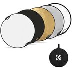 K&F Concept K&F 60cm 5 in 1 round reflector with handle foldable multiple discs with tote bag - translucent, sil