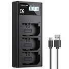 K&F Concept Sony NP-FW50 3-pack Camera Charger with LCD Display