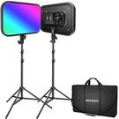 NEEWER RGB168, 2&times; RGB168 soft LED light, 2&times; 200 cm light stand, bag