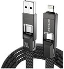 Blitzwolf BW-HDC7 4-in-1 USB+C+Lightning cable 240W 1.2m (black)