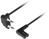 Lanberg CEE 7/16 to EC 320 C7 Euro (radio) power cord 1.8m angled VDE | CA-C7CA-12CC-0018-BK