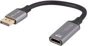 Lanberg Displayport (M) to HDMI (F) Adapter 8K on cable 20cm, Silver | AD-DP-HD-04