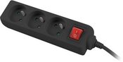 Lanberg Power strip 1.5m, black, 3 sockets, with switch, cable made of solid copper