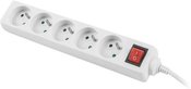 Lanberg Power strip 1.5m, white, 5 sockets, with switch, cable made of solid copper