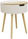 Naktinis staliukas 45x54,5x45 cm stalčius, balta/medžio spalva Home Deco HD3864