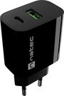 Natec Ribera USB Charger 1X USB-A + 1X USB-C 20W, Black