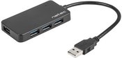 Natec USB 3.0 HUB, Moth, 4-Port, Black
