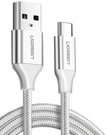 Nickel-plated USB-C cable QC3.0 UGREEN 1m (white)