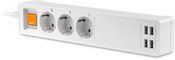 Platinet extension cord 3 sockets USB WiFi Tuya 1.8m, white (45507)