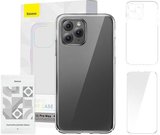 Pouzdro Baseus Crystal Series pro iPhone 11 pro max (čir&eacute;) + tvrzen&eacute; sklo + čistic&iacute; sada