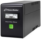 PowerWalker UPS line-interactive 600VA 2X PL 230V, pure sine wave, RJ11/45 IN/OUT, USB, LCD