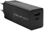 Qoltec GaN Power PRO charger 1xUSB C, 1xUSB, 100W