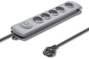 Qoltec Surge protector 5 sockets 3m gray