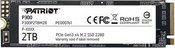 SSD|PATRIOT|P300|2TB|M.2|PCIE|NVMe|QLC|Write speed 1650 MBytes/sec|Read speed 2100 MBytes/sec|3.8mm|TBW 960 TB|P300P2TBM28