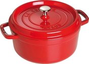 Staub Round Cocotte, 24cm cast iron, cherry