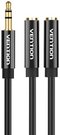 Stereo Splitter 3.5mm Male to 2x 3.5mm Female 0.3m Vention BBSBY Black