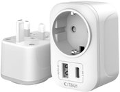 Tech-Protect travel adapter TA100 UK-EU, white