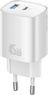 CC290 T66 45W GaN 1xUSB-A 1xUSB-C silver