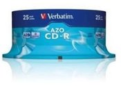 1x25 Verbatim Data Life Plus CD-R 80, 52x Speed, cake box