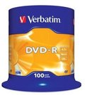 1x100 Verbatim DVD-R 4,7GB 16x Speed, matt silver