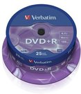1x25 Verbatim DVD+R 4,7GB 16x Speed, matt silver