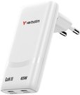 Verbatim Fold n Go GaN Charger 65W 2xUSB C wei&szlig; klappb.St.32355