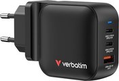 Verbatim Mini GaN Charger 70W 2xUSB-C PD, 1xUSB-A QC 3.0 32229