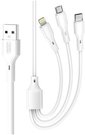 XO cable NB230 3in1 USB - Lightning/USB-C/microUSB 2.4A 1m, white