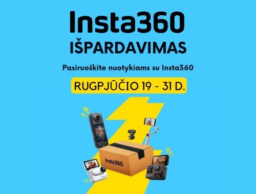 Insta360 išpardavimas – ypatingos vasaros pabaigos nuolaidos!