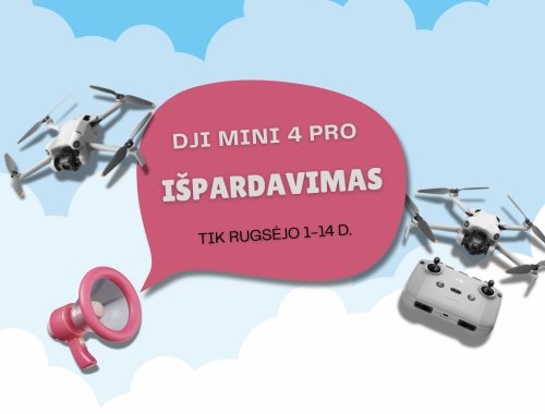Nuolaidos "DJI Mini 4 Pro" dronams!