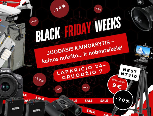 Black Friday Weeks! 🖤 JUODASIS KAINOKRYTIS – kainos nukrito... ir nebeatsikėlė! Lapkričio 24 d. – gruodžio 7 d.