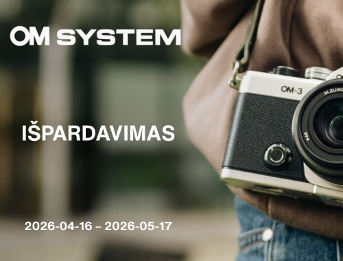 📸 OM System IŠPARDAVIMAS! Nuolaidos OM System fotoaparatams ir objektyvams! 💰
