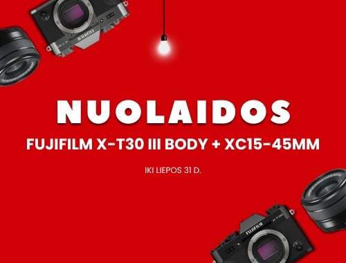 Nuolaidos rinkiniams FUJIFILM X-T30 III body + XC15-45mm