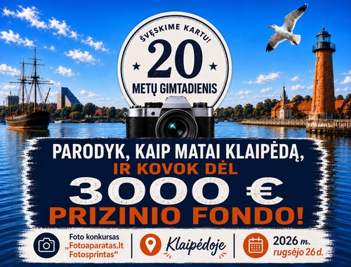 🎉 „Fotoaparatas.lt“ švenčia 20 metų gimtadienį! 🎁 Prizinis fondas – net 3000 €