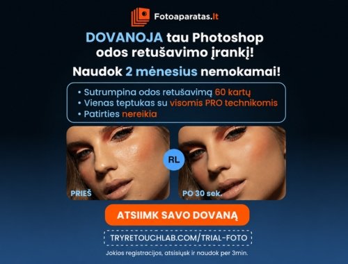 🎁 DOVANA Fotoaparatas.lt sekėjams – net 2 mėnesiai profesionalaus veido retušavimo NEMOKAMAI!