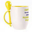 A cup with a spoon. Yellow (250 ml)