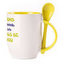 A cup with a spoon. Yellow (250 ml)