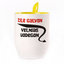 A cup with a spoon. Yellow (250 ml)