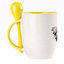 A cup with a spoon. Yellow (250 ml)