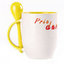 A cup with a spoon. Yellow (250 ml)