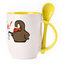 A cup with a spoon. Yellow (250 ml)