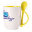 A cup with a spoon. Yellow (250 ml)