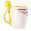 A cup with a spoon. Yellow (250 ml)
