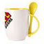 A cup with a spoon. Yellow (250 ml)