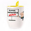 A cup with a spoon. Yellow (250 ml)